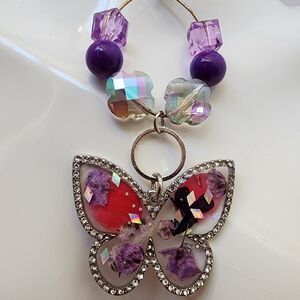 BrazenSoul Handmade Pressed Flower Butterfly Resin Necklace